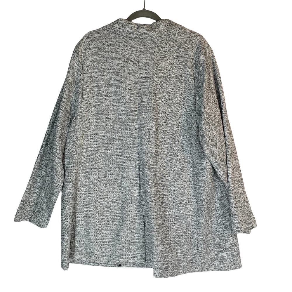 Torrid Textured Boyfriend Knit Trench Blazer 3X Gray Marled Longline Jacket NEW - Picture 15 of 16